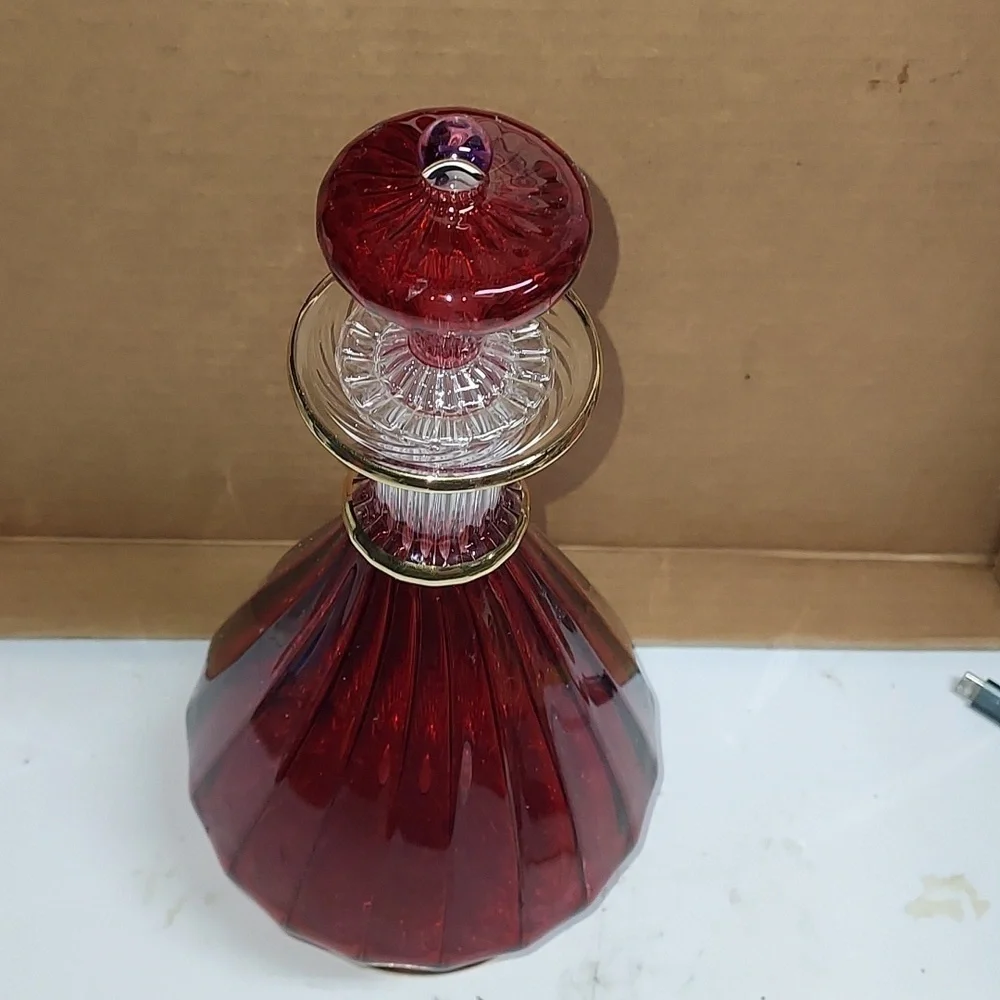 Preowned Cranberry Glass Decanter